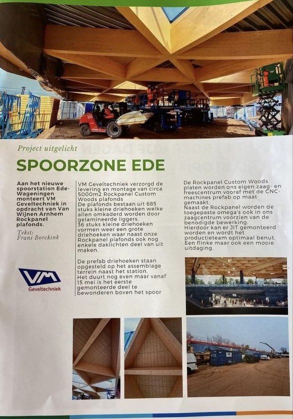 Vakbladartikel Project uitgelicht: Spoorzone Ede, met foto's van de houten plafondconstructie